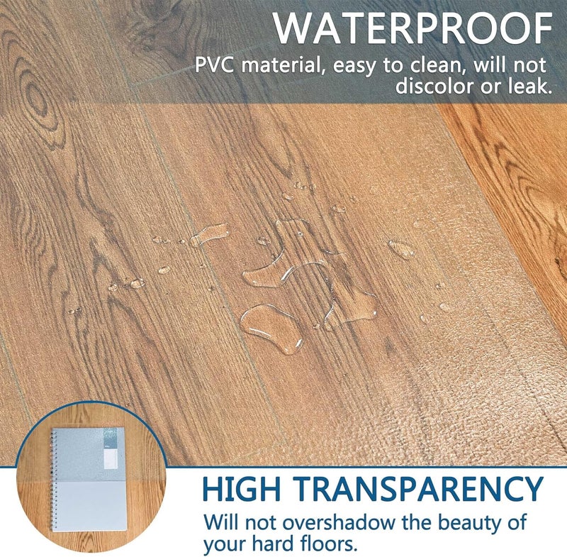 Futurwit Desk Chair Mat for Hard Floors, 55" x 35" Office Clear Protector Mat for Hardwood, Easy Glide Plastic Floor Mat for Office Home (Rectangle) - Image 4